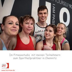 Mit den Teilnehmern der Ausbildung zum Sportheilpraktiker (Chemnitz) im Fitnessstudio